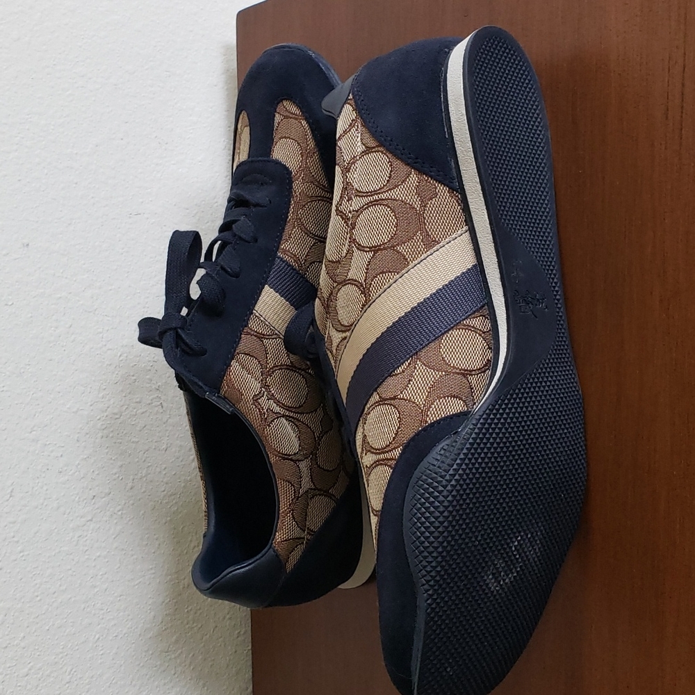 Coach Kelson Outline Sig/Suede Khaki/Chesnut/Navy Size 9M - Picture 7 of 16